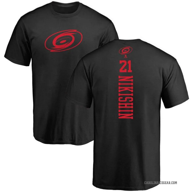 Alexander Nikishin Men's Black Carolina Hurricanes One Color Backer T-Shirt -