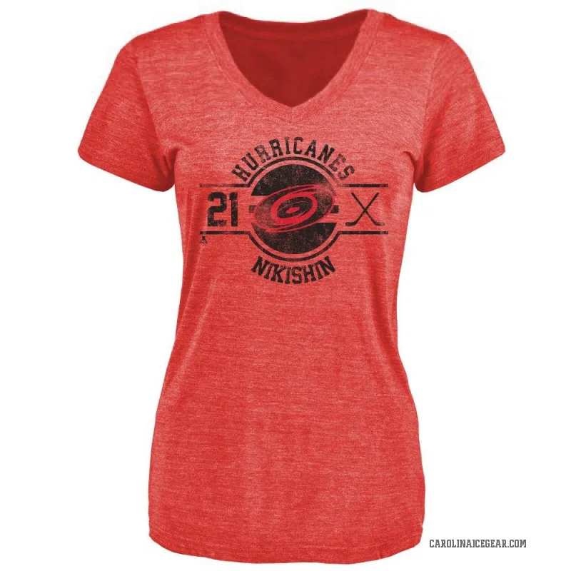 Alexander Nikishin Women's Red Carolina Hurricanes Insignia T-Shirt -