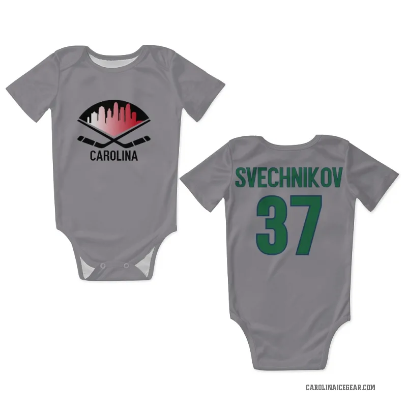 Andrei Svechnikov  Gray Carolina Hurricanes  Newborn & Infant Bodysuit