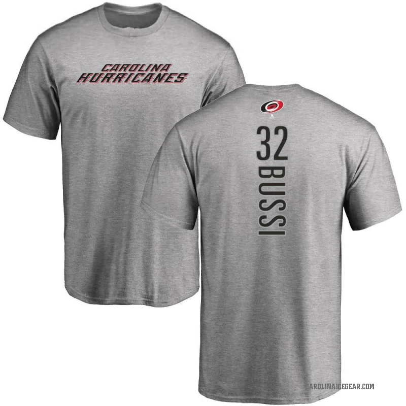 Brandon Bussi Men's Ash Carolina Hurricanes Backer T-Shirt -