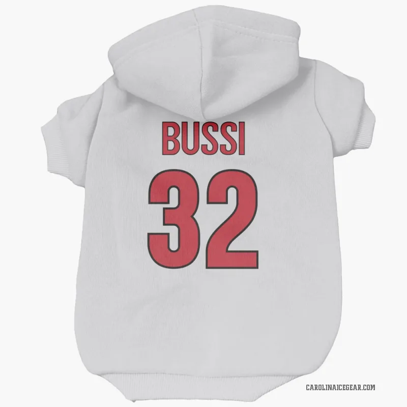 Brandon Bussi White Carolina Hurricanes Cat & Dog Pet Hoodie
