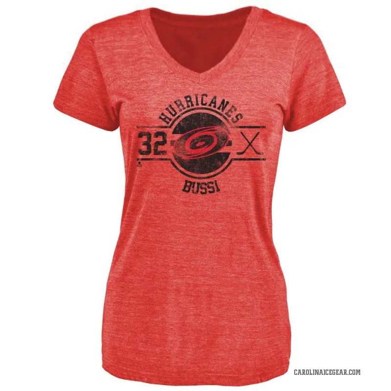 Brandon Bussi Women's Red Carolina Hurricanes Insignia T-Shirt -