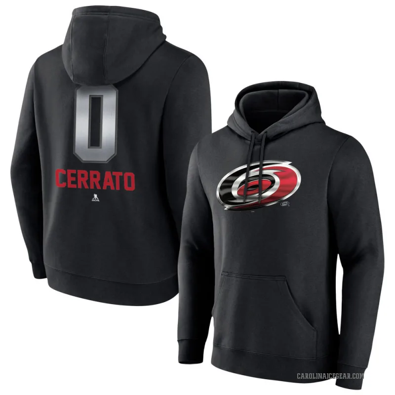 Charlie Cerrato Men's Black Carolina Hurricanes Branded Midnight Mascot Logo Pullover Hoodie