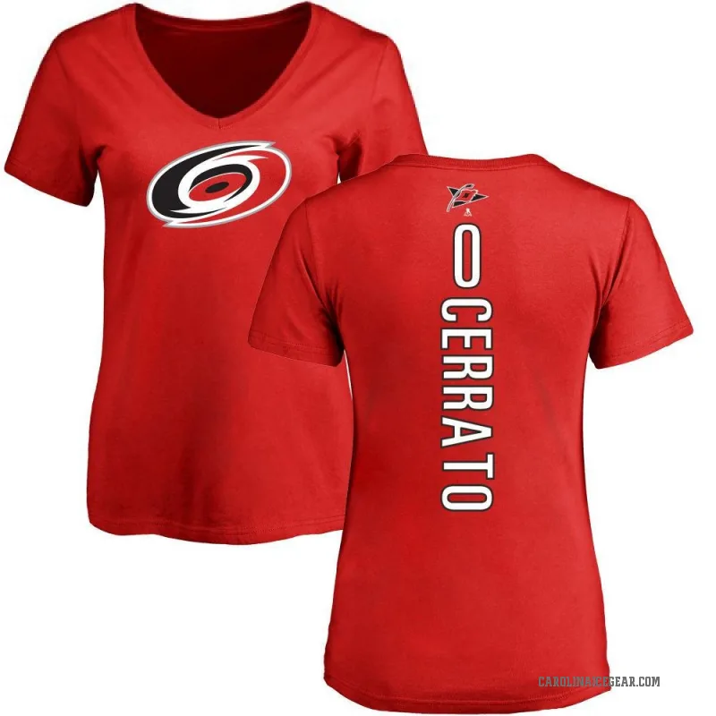 Charlie Cerrato Women's Red Carolina Hurricanes Backer T-Shirt -