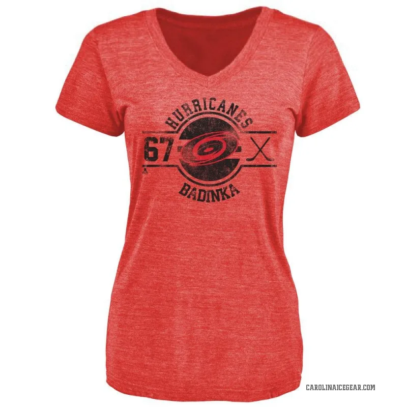 Dominik Badinka Women's Red Carolina Hurricanes Insignia T-Shirt -