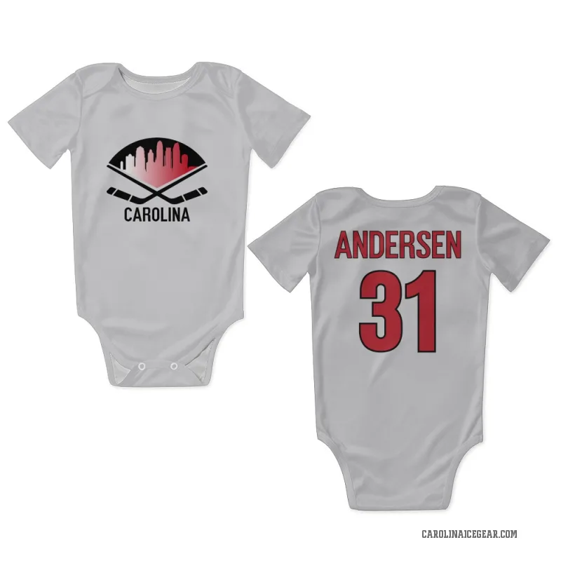 Frederik Andersen  White Carolina Hurricanes  Newborn & Infant Bodysuit