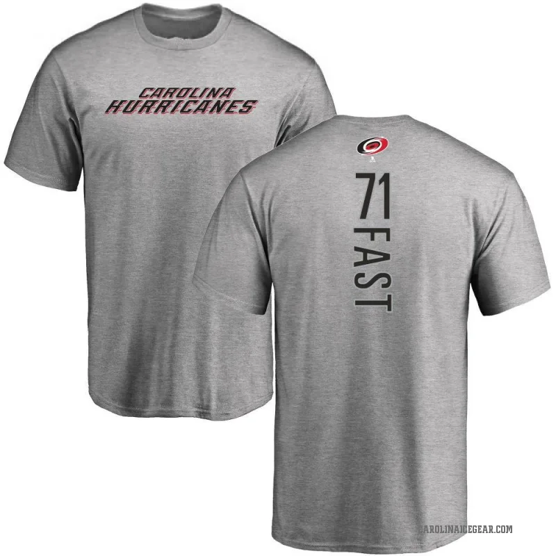 Jesper Fast Men's Ash Carolina Hurricanes Backer T-Shirt -