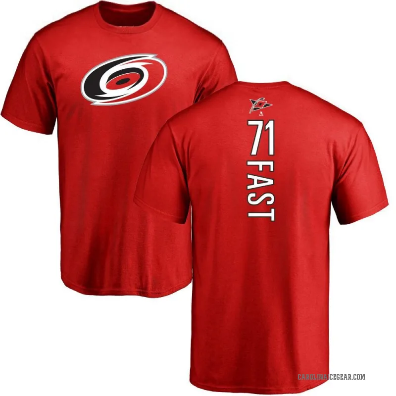 Jesper Fast Youth Red Carolina Hurricanes Backer T-Shirt -