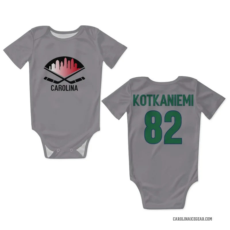 Jesperi Kotkaniemi  Gray Carolina Hurricanes  Newborn & Infant Bodysuit