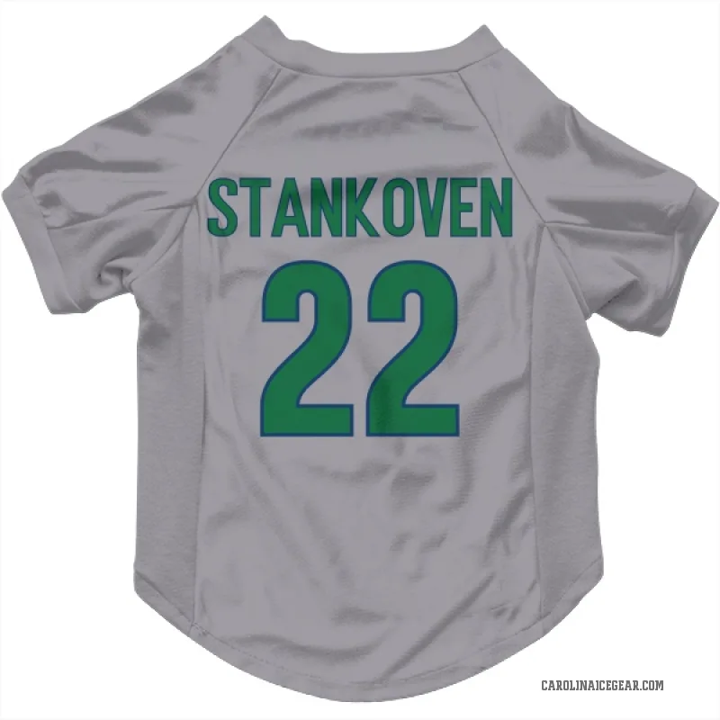 Logan Stankoven Gray Carolina Hurricanes Cat & Dog Pet Jersey