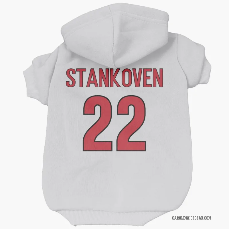 Logan Stankoven White Carolina Hurricanes Cat & Dog Pet Hoodie