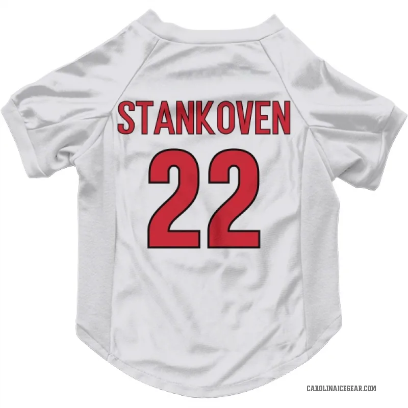 Logan Stankoven White Carolina Hurricanes Cat & Dog Pet Jersey