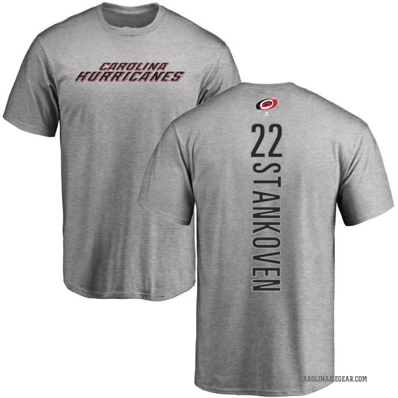 Logan Stankoven Youth Ash Carolina Hurricanes Backer T-Shirt -
