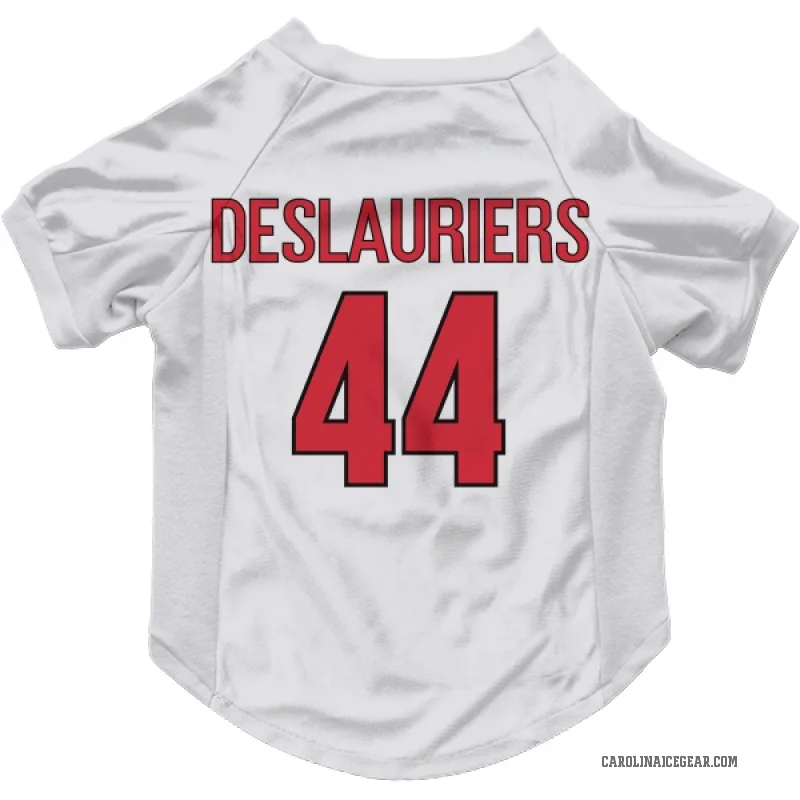 Nicolas Deslauriers  White Carolina Hurricanes  Cat & Dog Pet Jersey