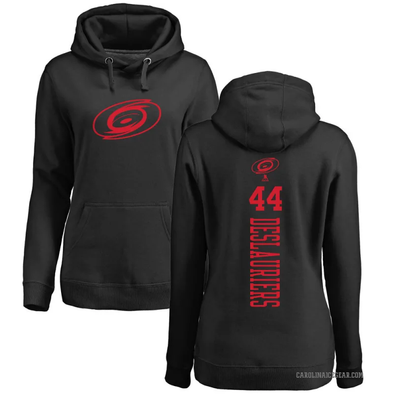 Nicolas Deslauriers Women's Black Carolina Hurricanes Branded One Color Backer Pullover Hoodie