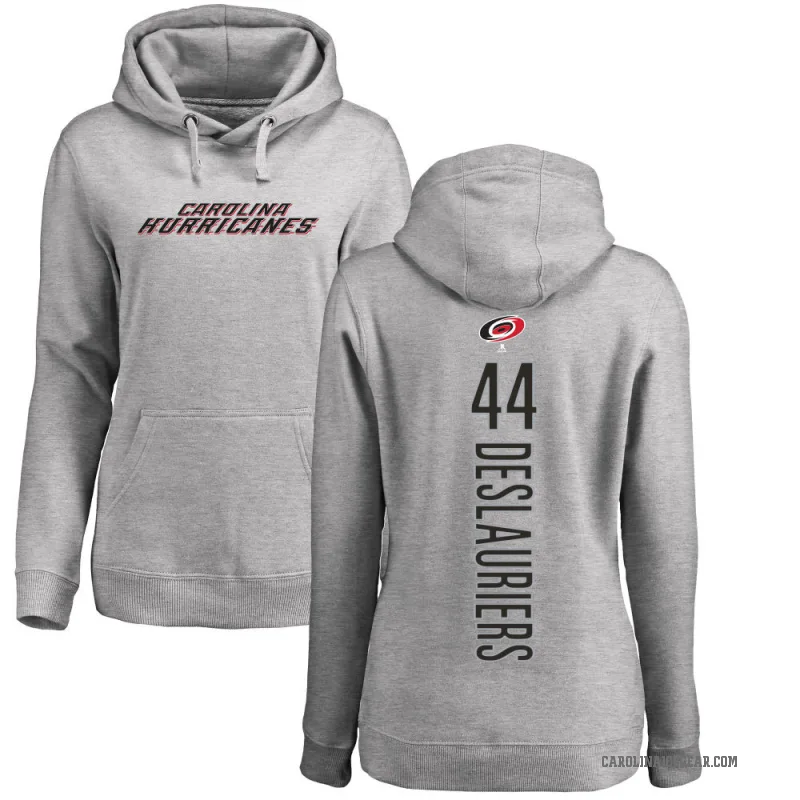 Nicolas Deslauriers Women's Carolina Hurricanes Branded Ash Backer Pullover Hoodie