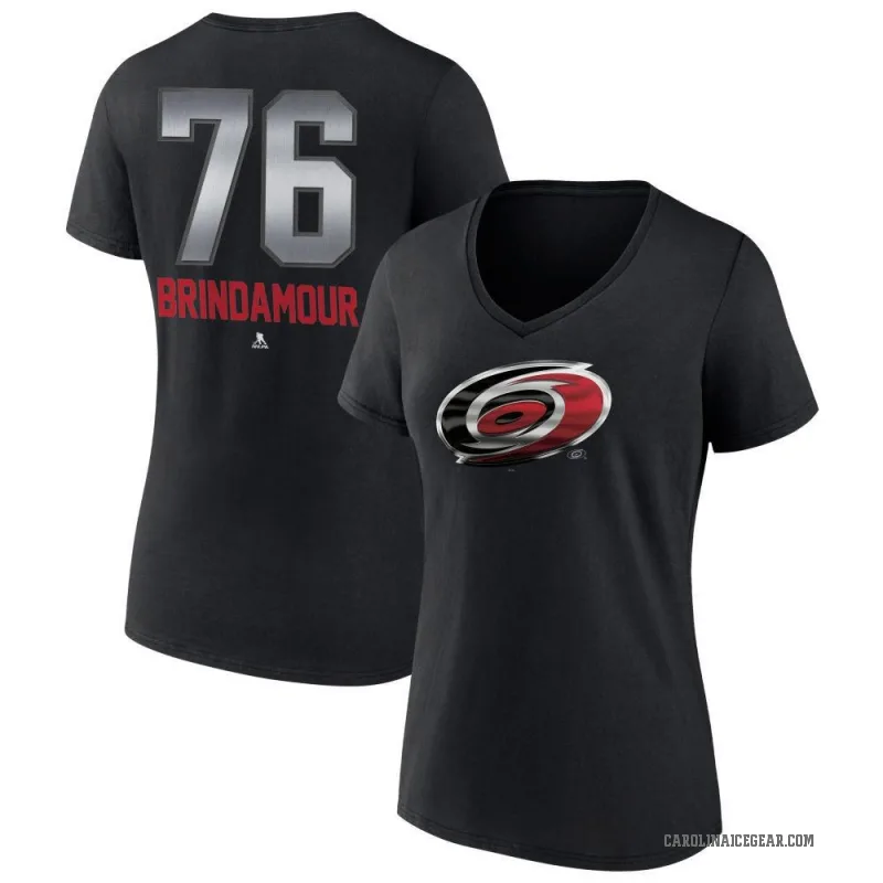 Skyler Brind'Amour Women's Black Carolina Hurricanes Midnight Mascot Logo V-Neck T-Shirt